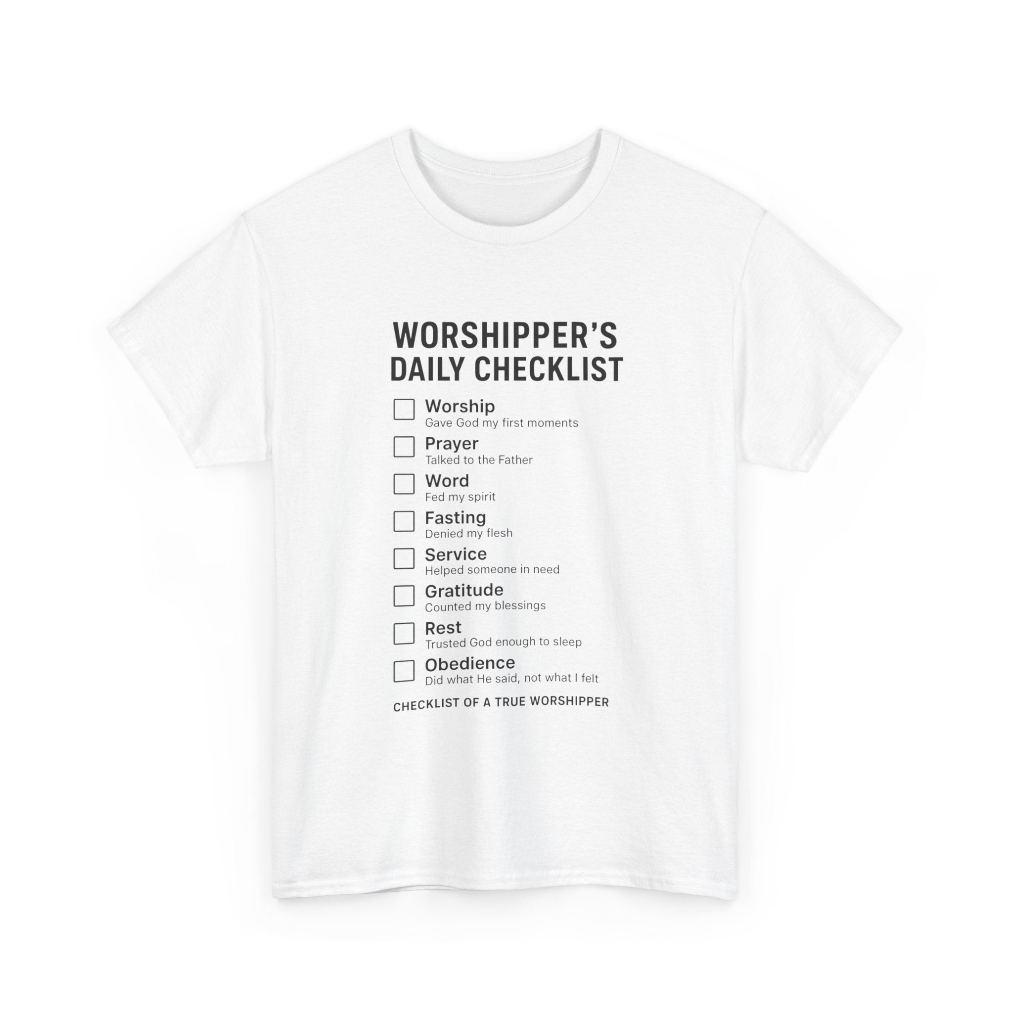 Worshiper's Daily Checklist -Unisex Heavy Cotton Tee